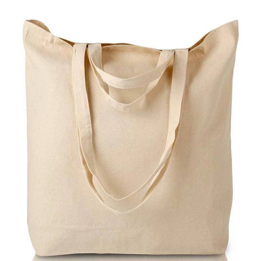 Çift Kulp Ham Bez Çanta thumbnail 2