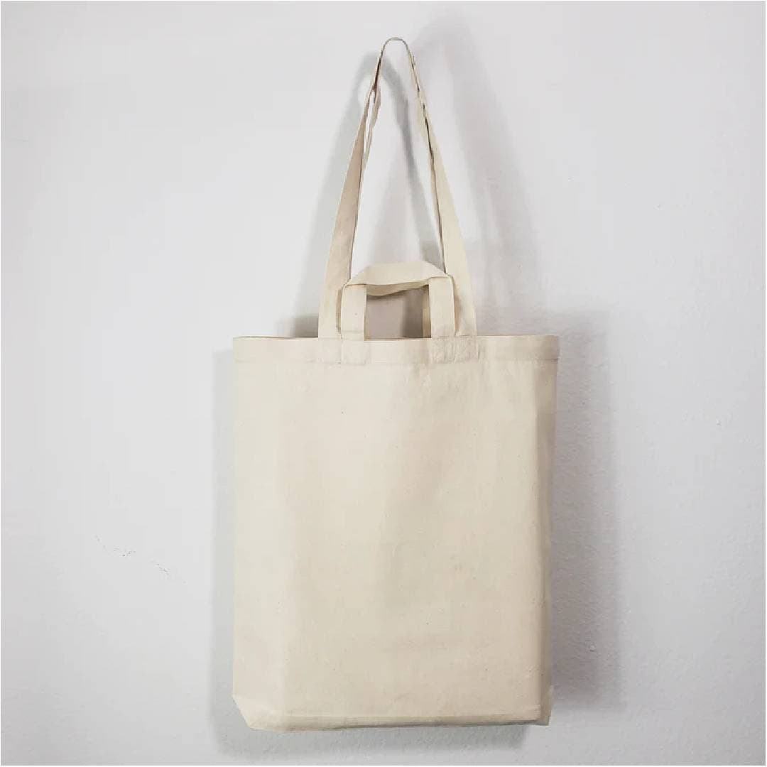 Çift Kulp Ham Bez Çanta thumbnail 1